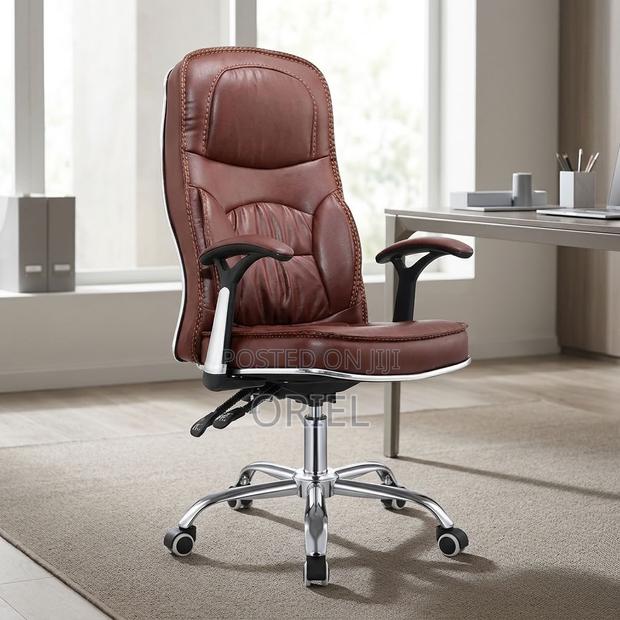 Office Chair : Brown Leather Task Generic Chair - thumbnail 9
