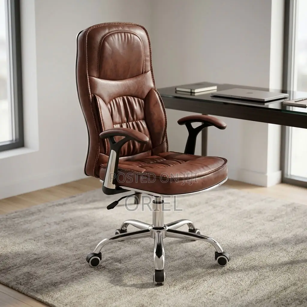 Office Chair : Brown Leather Task Generic Chair