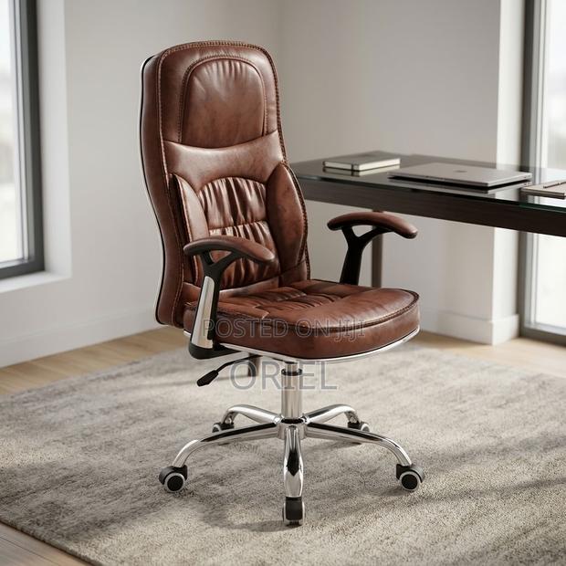 Office Chair : Brown Leather Task Generic Chair - thumbnail 10