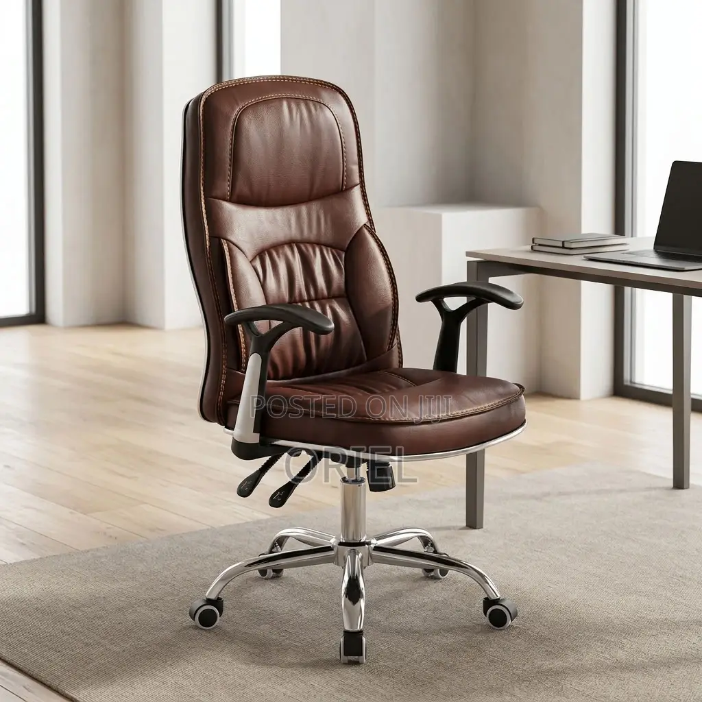 Office Chair : Brown Leather Task Generic Chair