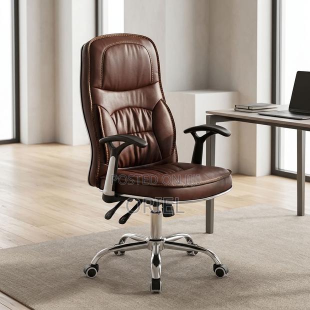 Office Chair : Brown Leather Task Generic Chair - thumbnail 12