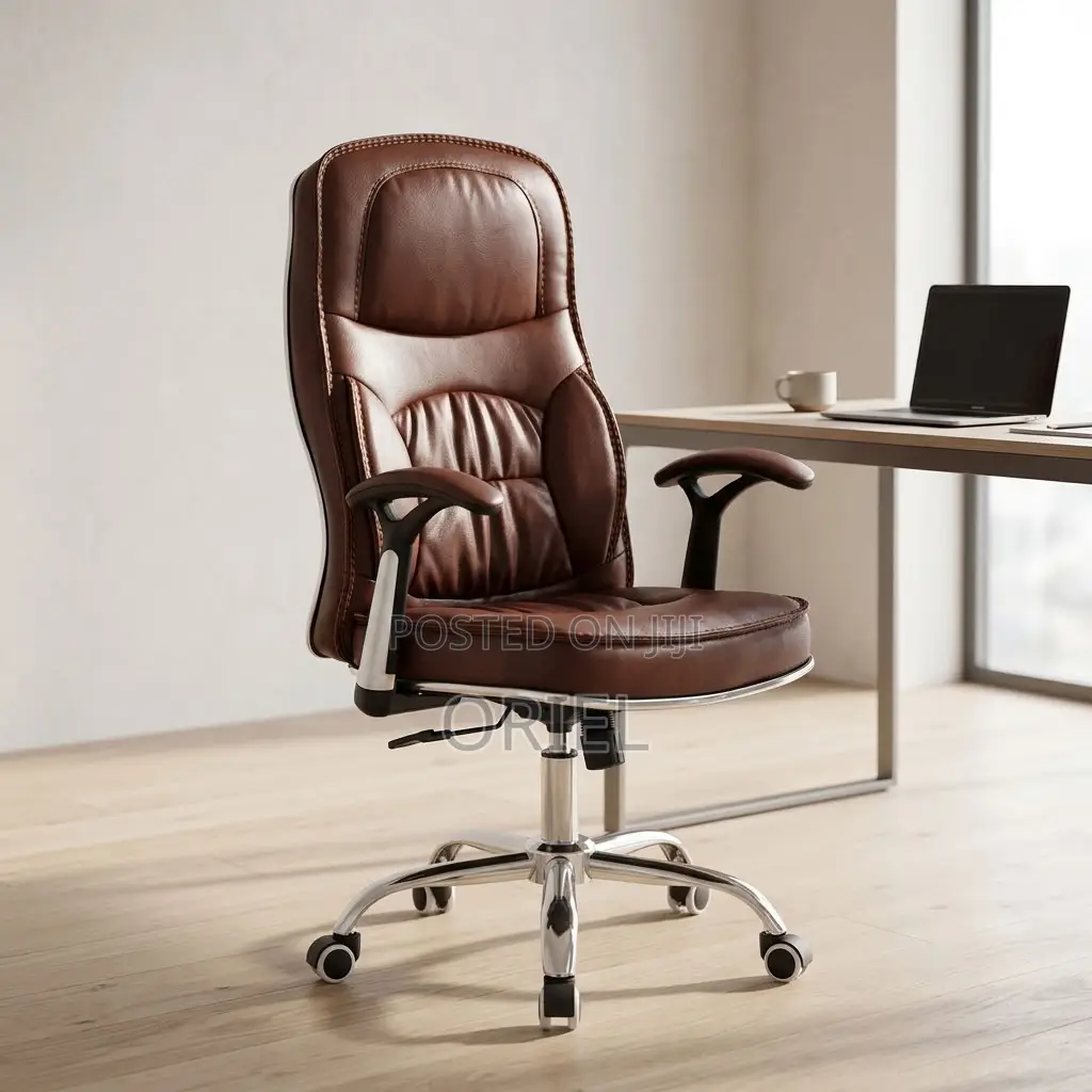 Office Chair : Brown Leather Task Generic Chair