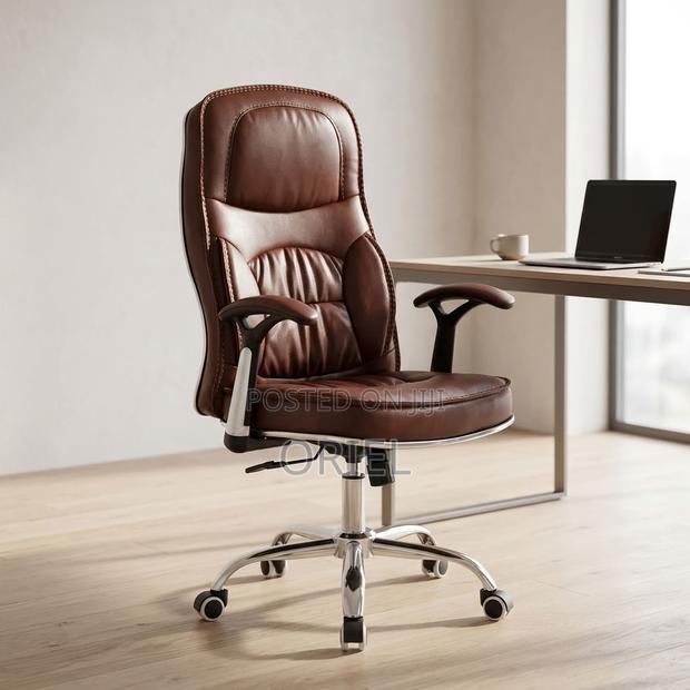 Office Chair : Brown Leather Task Generic Chair - thumbnail 11