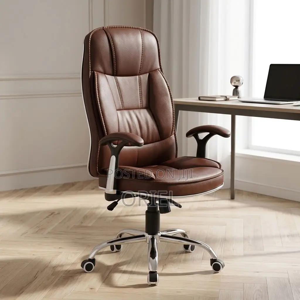 Office Chair : Brown Leather Task Generic Chair