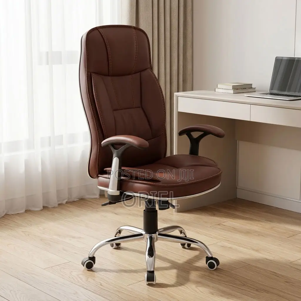 Office Chair : Brown Leather Task Generic Chair