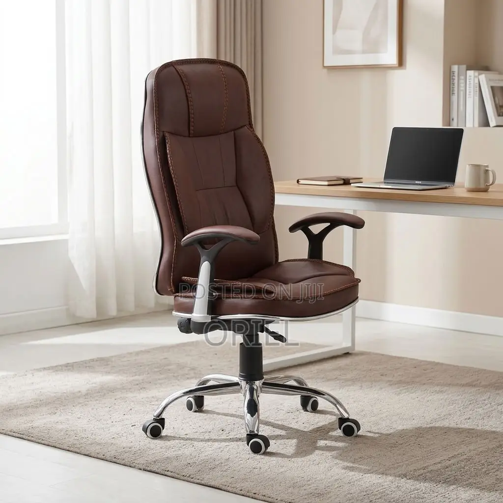 Office Chair : Brown Leather Task Generic Chair