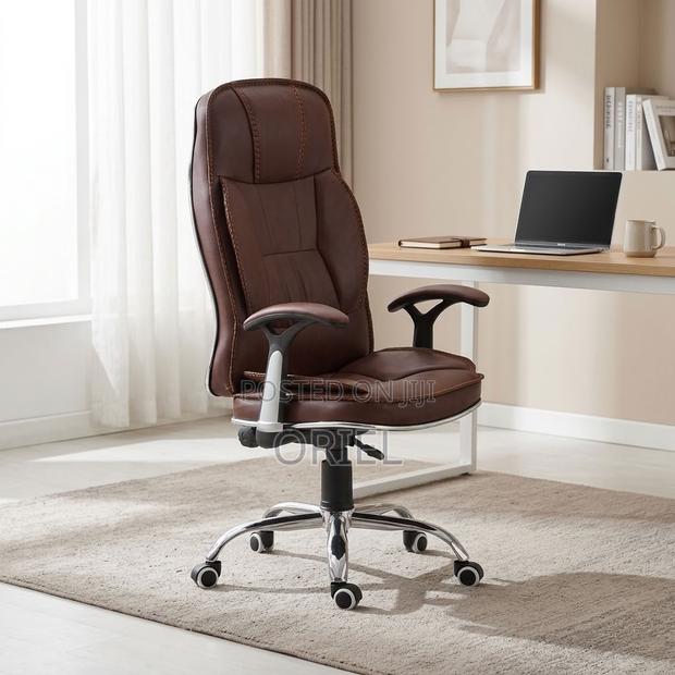 Office Chair : Brown Leather Task Generic Chair - thumbnail 15