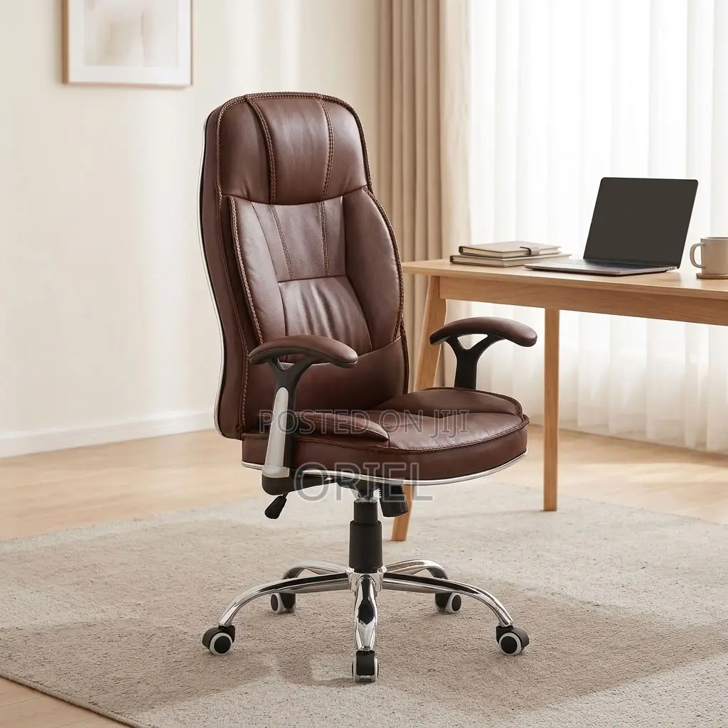 Office Chair : Brown Leather Task Generic Chair
