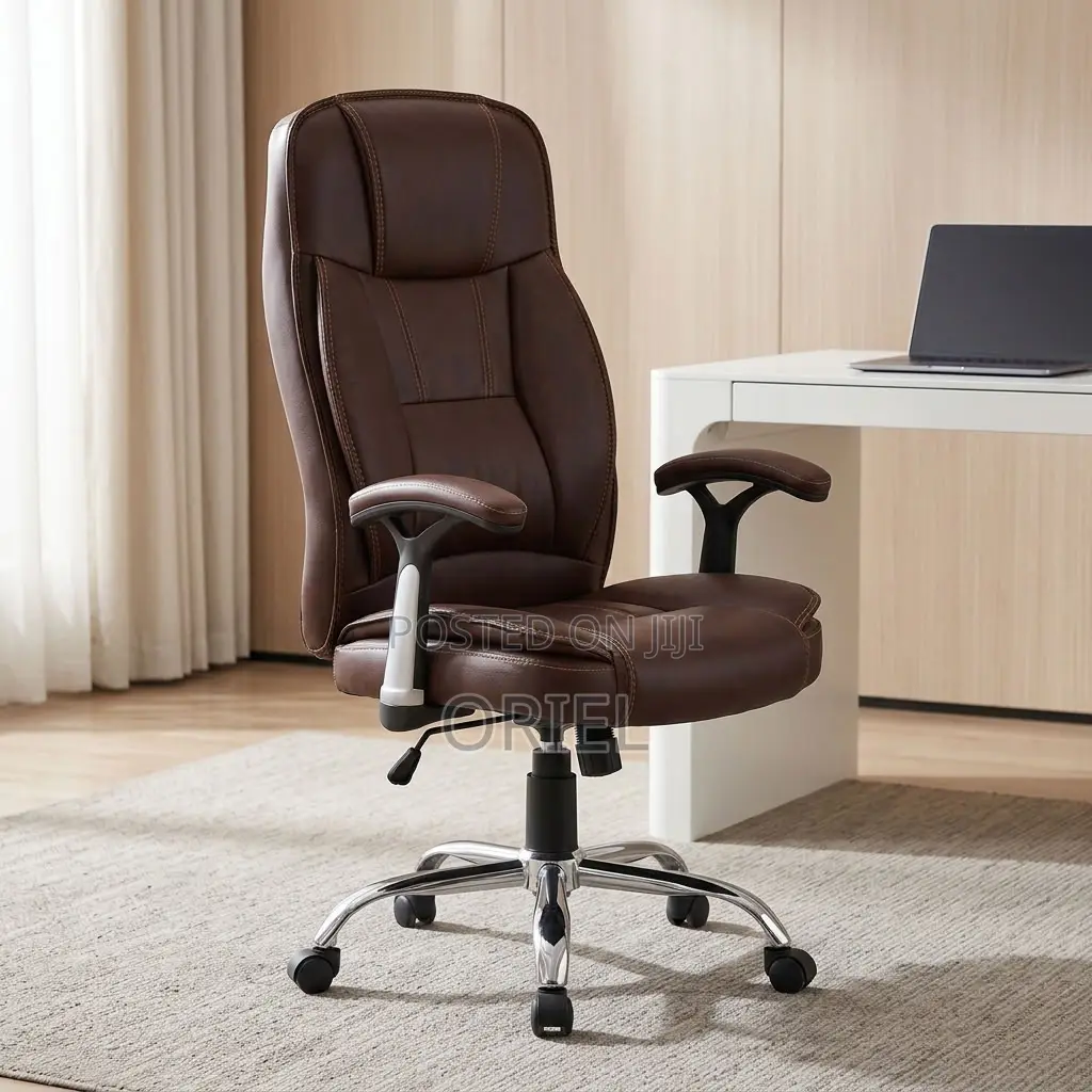 Office Chair : Brown Leather Task Generic Chair