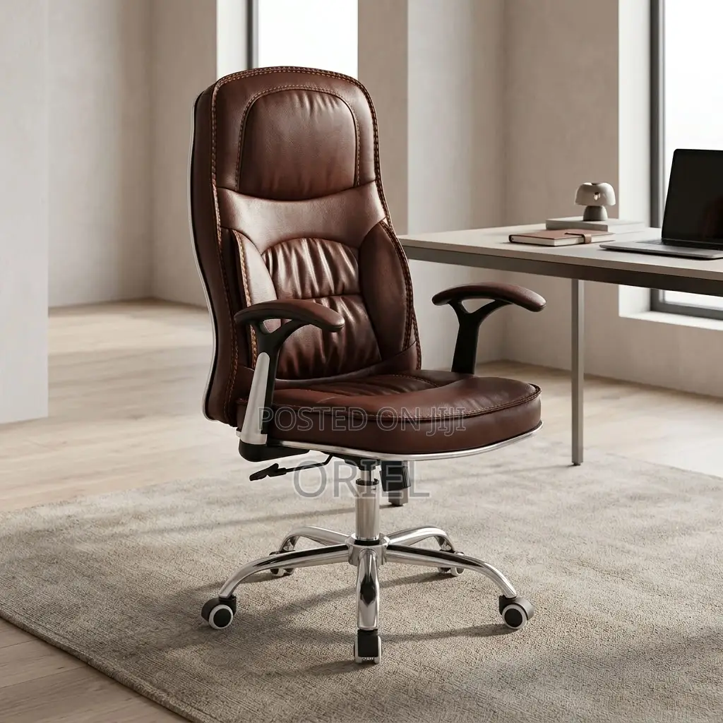 Office Chair : Brown Leather Task Generic Chair