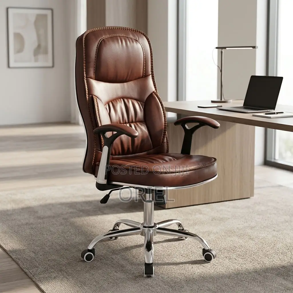 Office Chair : Brown Leather Task Generic Chair