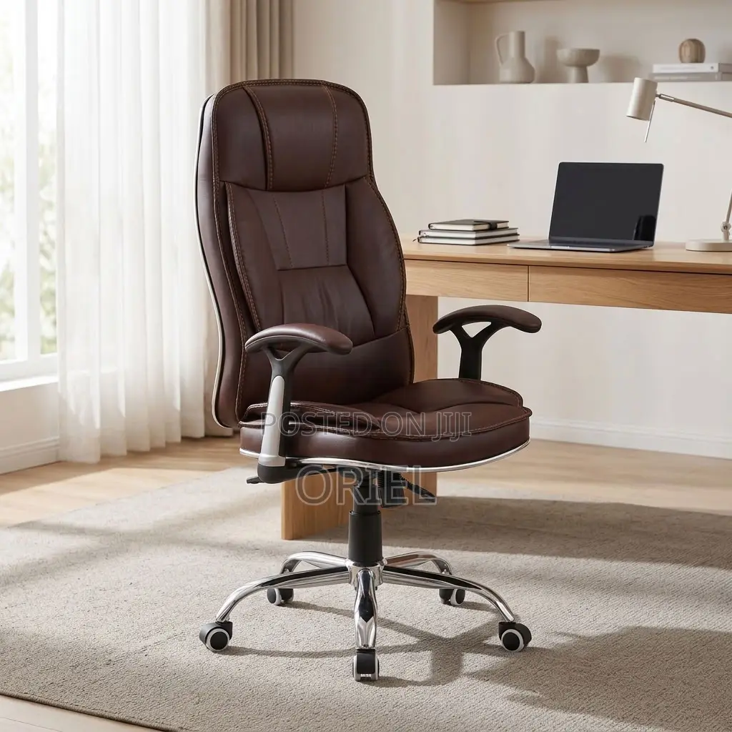 Office Chair : Brown Leather Task Generic Chair