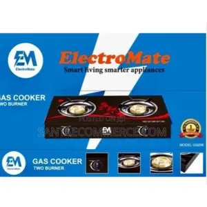 Electromate Double Burner Glass Top Gas Cooker