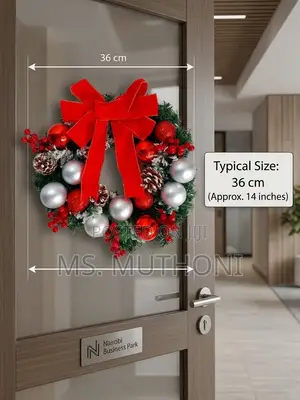 Decorated 36 Cm PVC Christmas Door Wreath