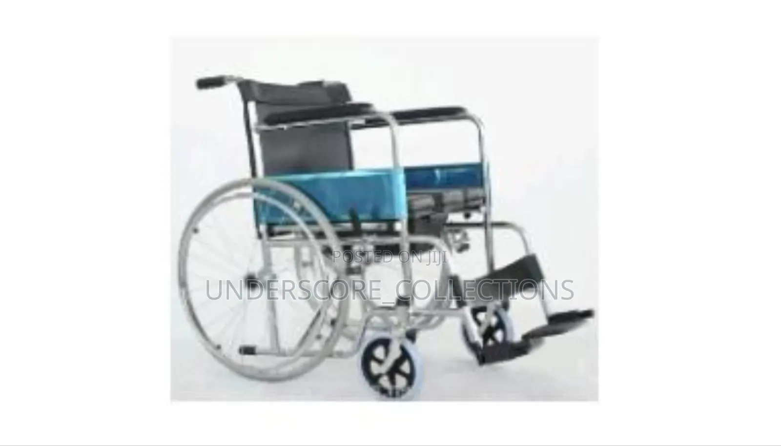 Standard Manual Wheelchair With a Commode With a Foldable Steel Frame