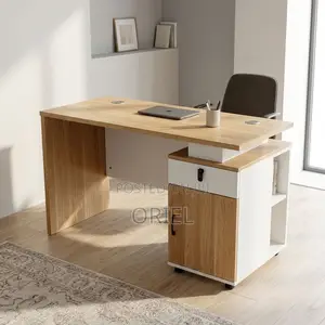 Office Desk : Brown Office Work Table 120CM