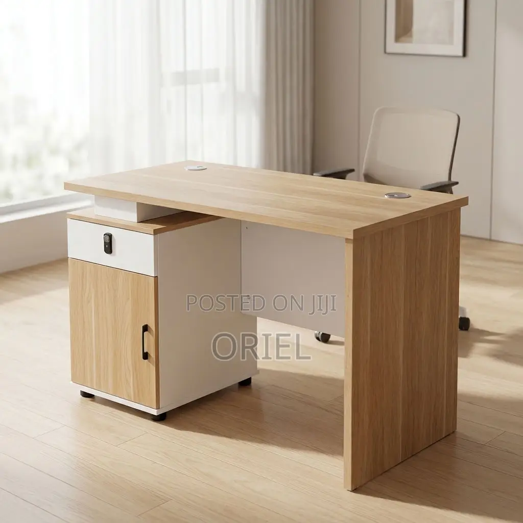 Office Desk : Brown Office Work Table 120CM