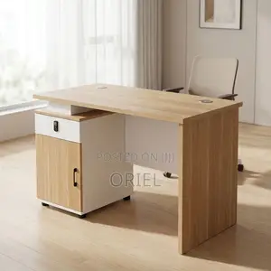 Office Desk : Brown Office Work Table 120CM