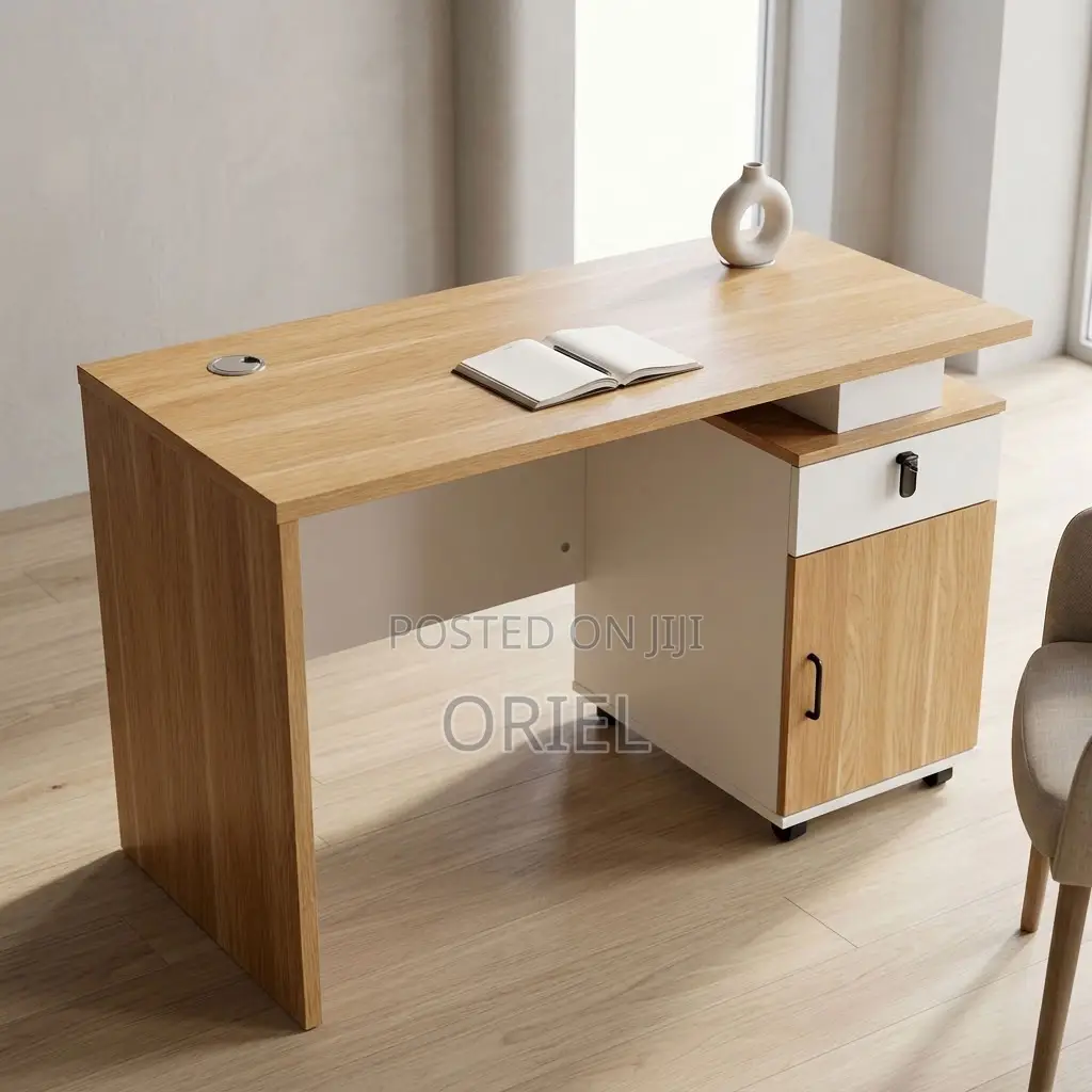 Office Desk : Brown Office Work Table 120CM
