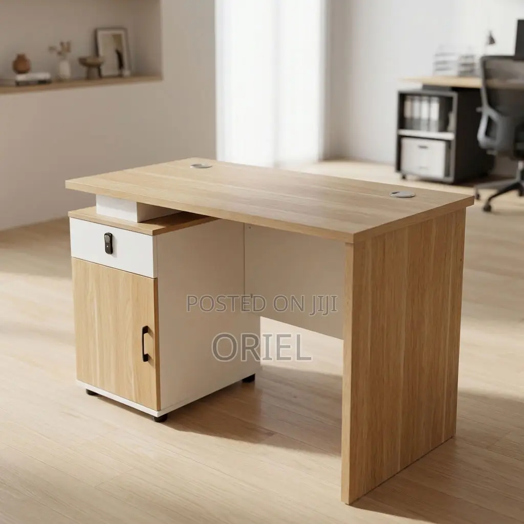 Office Desk : Brown Office Work Table 120CM