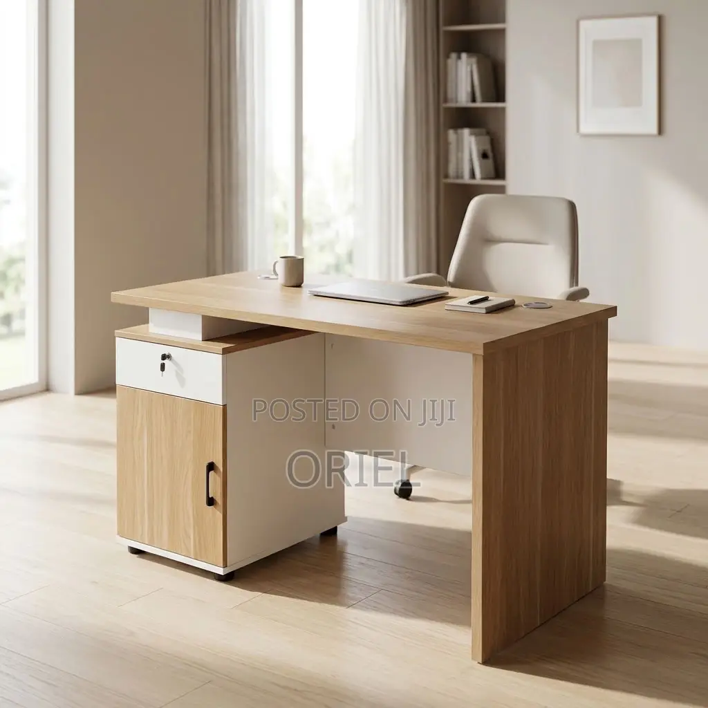 Office Desk : Brown Office Work Table 120CM