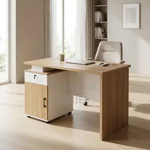 Office Desk : Brown Office Work Table 120CM