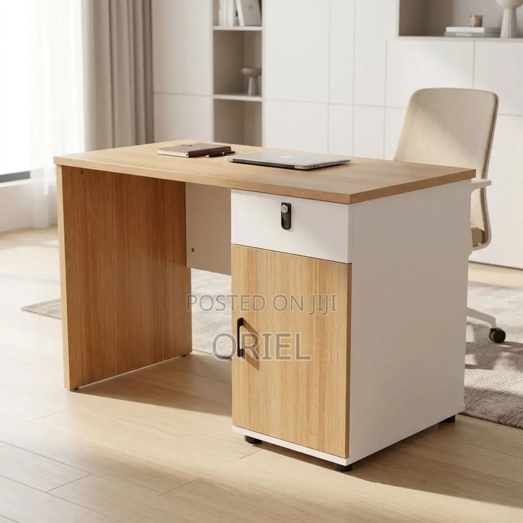 Office Desk : Brown Office Work Table 120CM