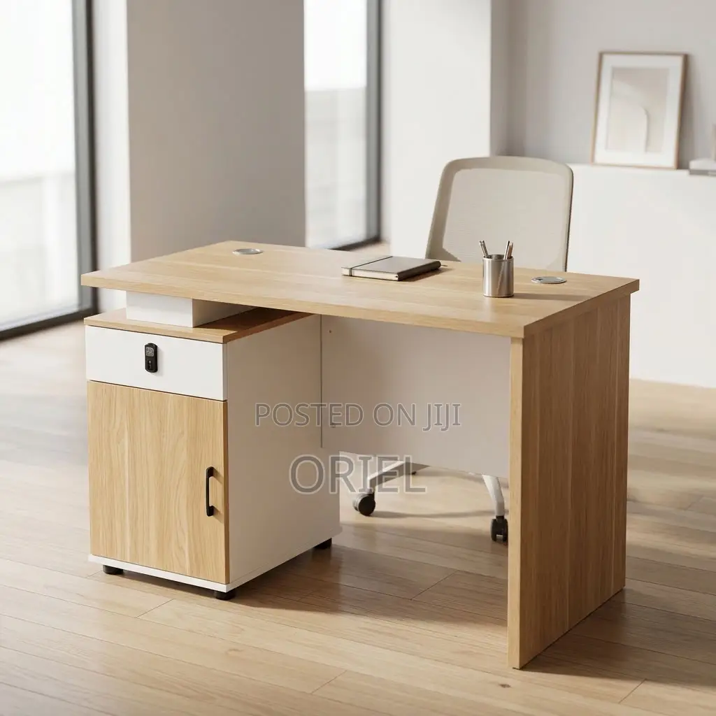 Office Desk : Brown Office Work Table 120CM