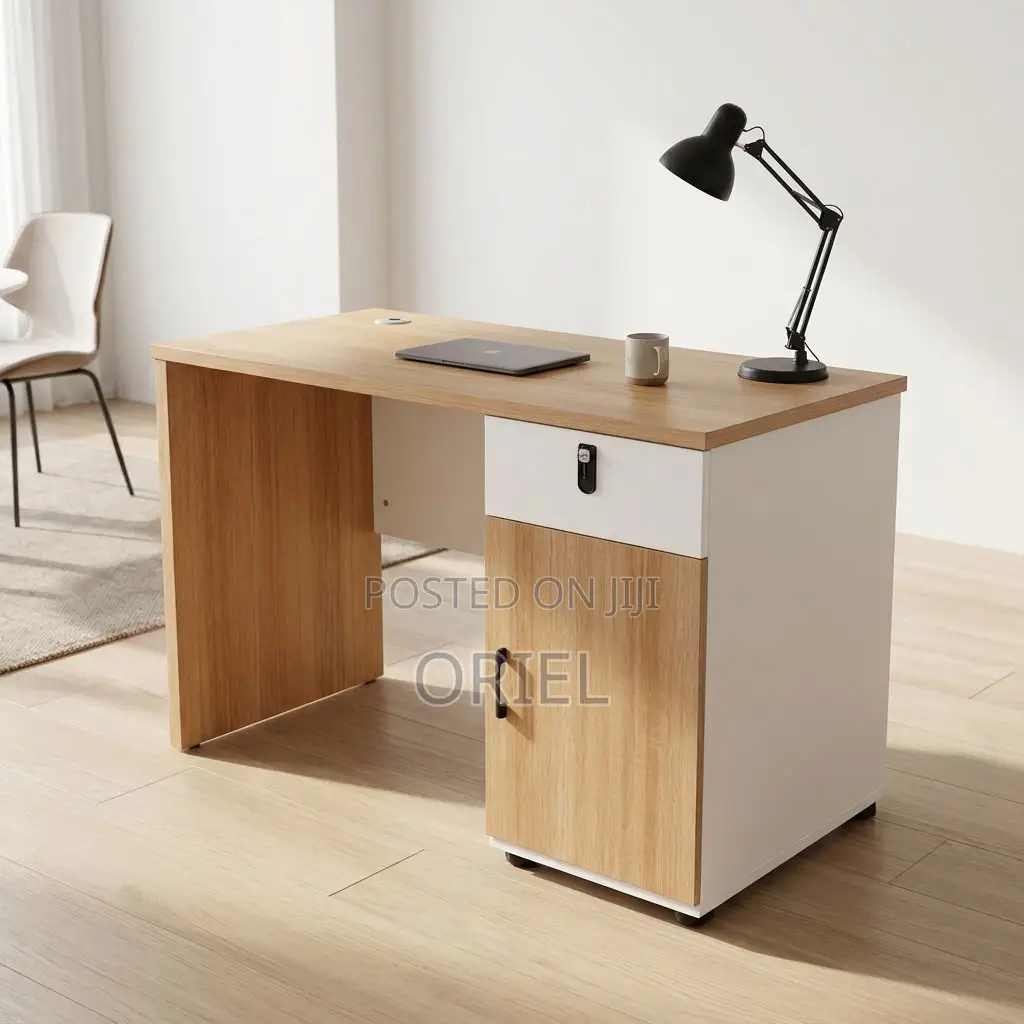Office Desk : Brown Office Work Table 120CM