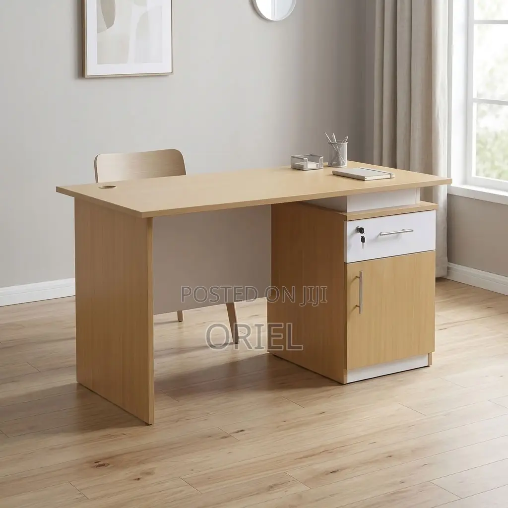 Office Desk : Brown Office Work Table 120CM