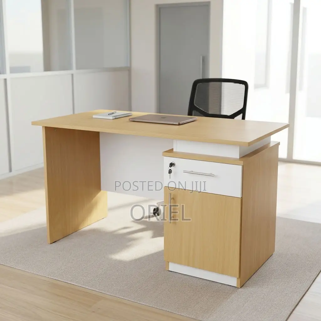 Office Desk : Brown Office Work Table 120CM