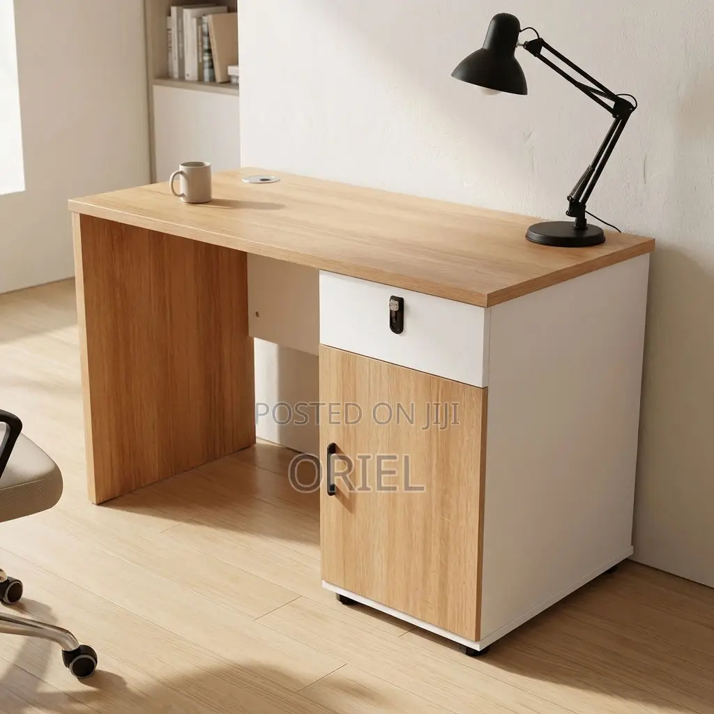 Office Desk : Brown Office Work Table 120CM