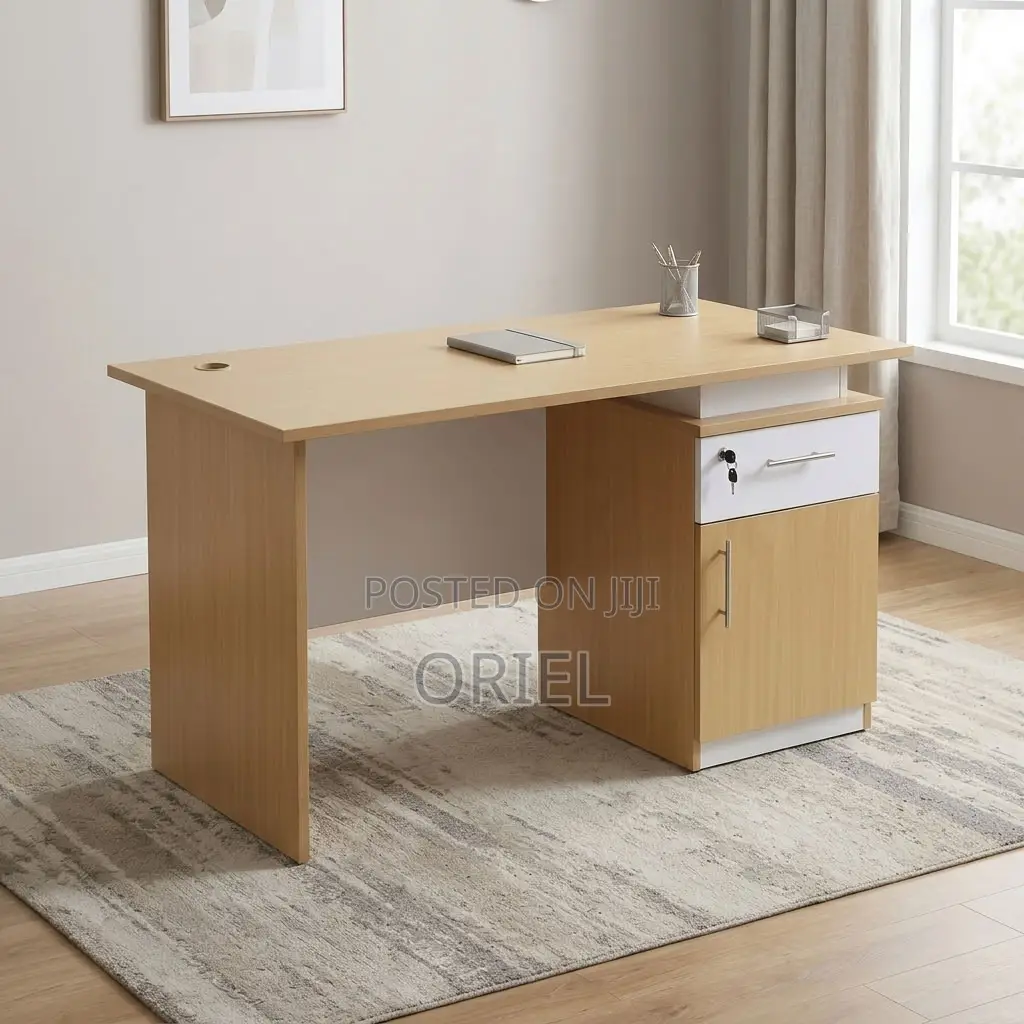 Office Desk : Brown Office Work Table 120CM