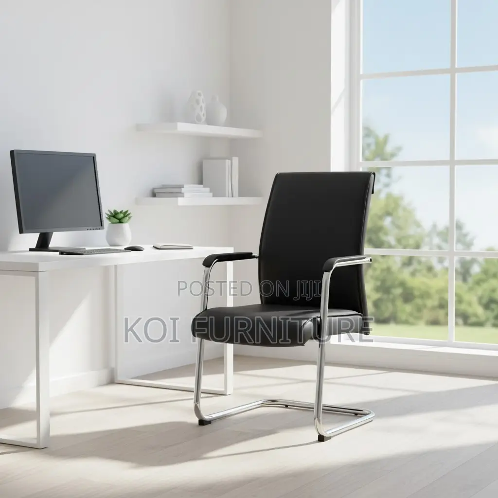 Reception High Chairs | Non Adjustable Leather Office Chair