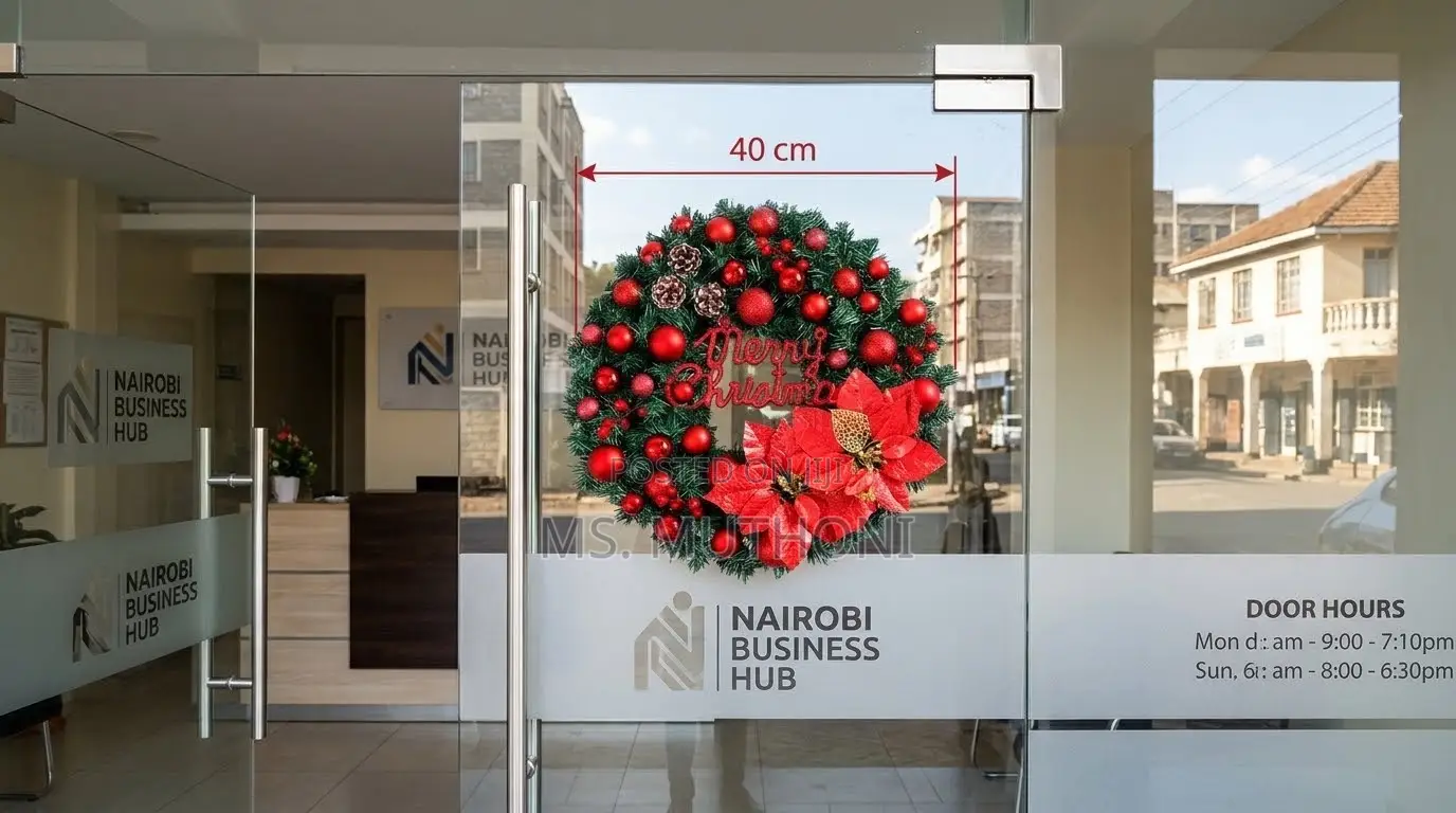 40 CM Holiday Front Door Pre-Lit Wreath