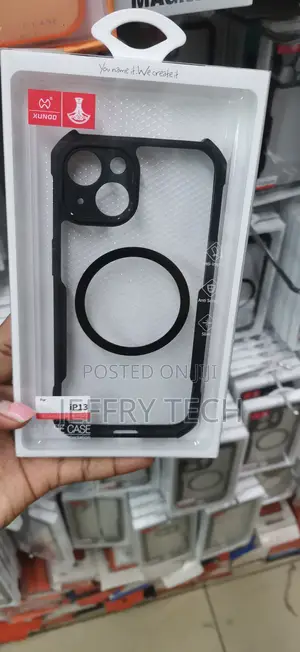 Xundd Magnetic Phone Case for the Apple iPhone 13 a Black TPU Bumper