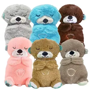 Baby Otter Plush Toy With Music Light Breathing Teddy Bear - DV