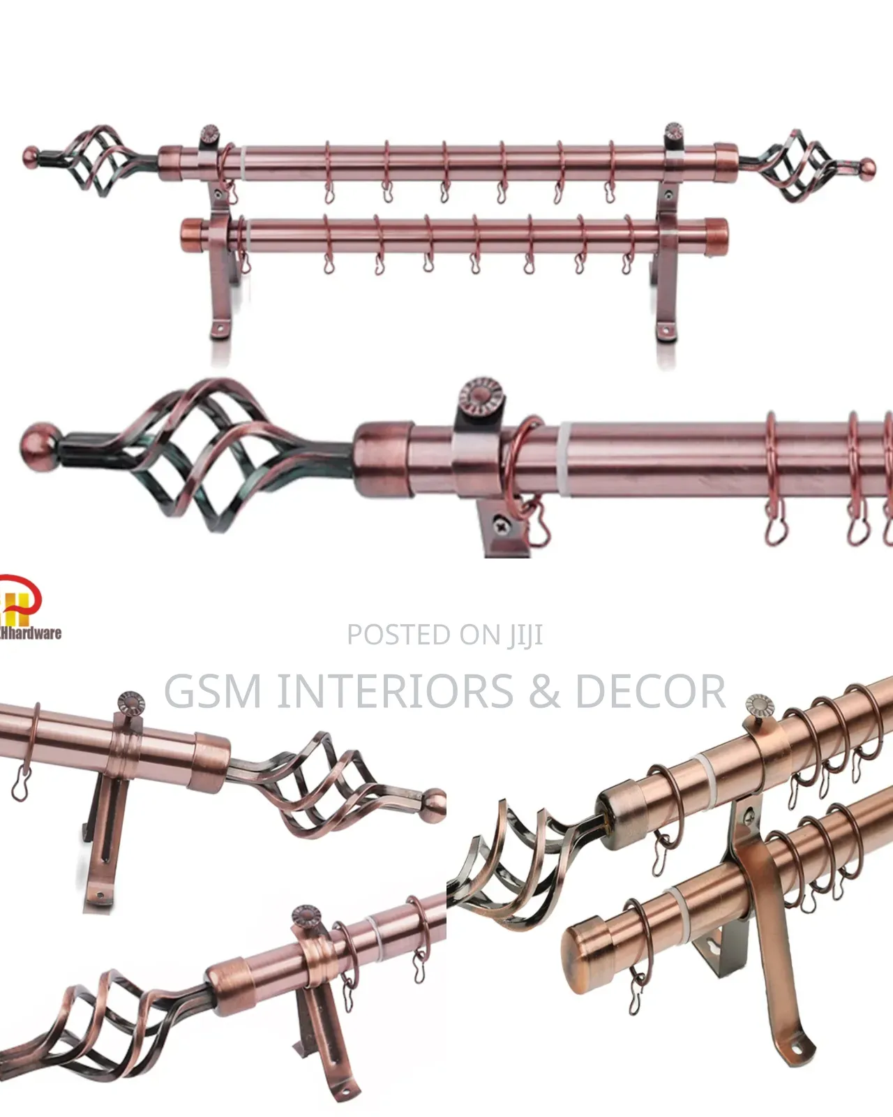 Multicolour Curtain Rods Adjustable to Fit