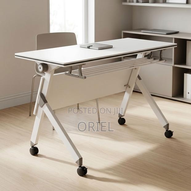 Office Desk : White Foldable Office Desk - thumbnail 2