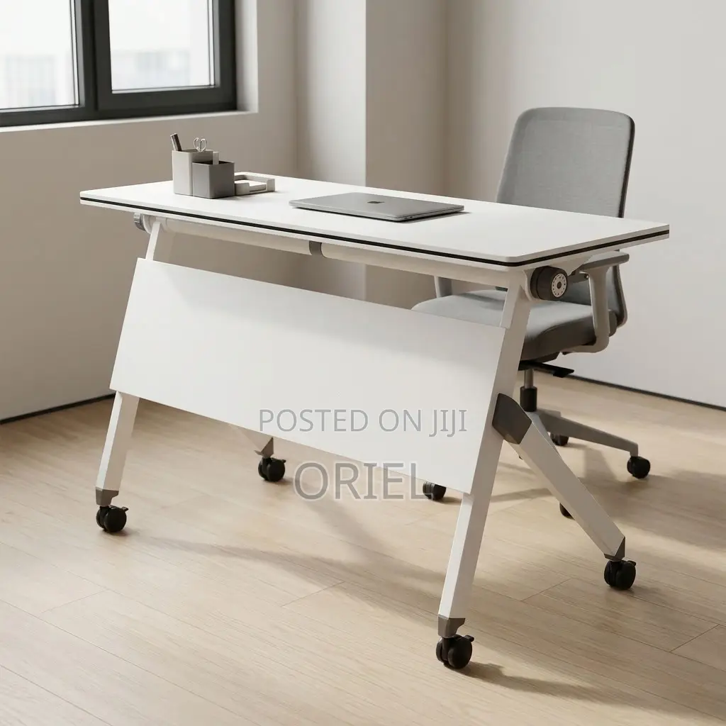 Office Desk : White Foldable Office Desk