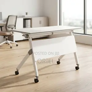 Office Desk : White Foldable Office Desk