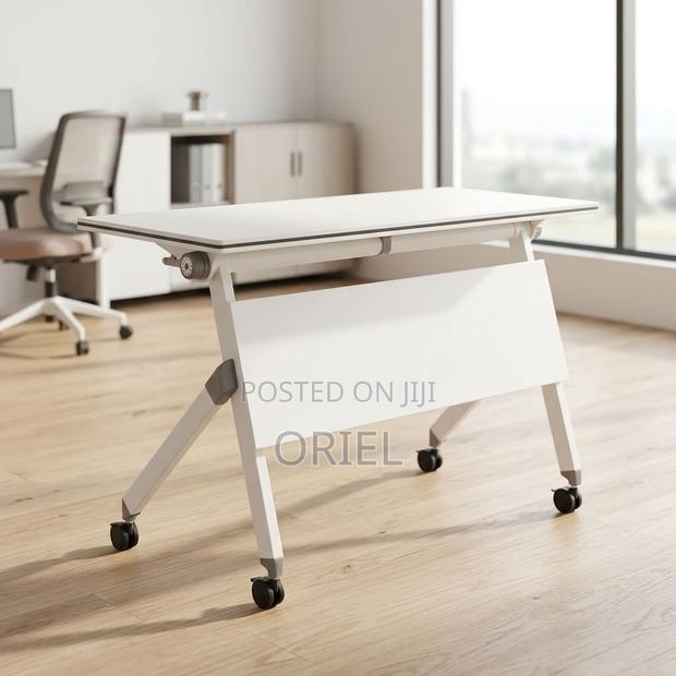 Office Desk : White Foldable Office Desk - thumbnail 4