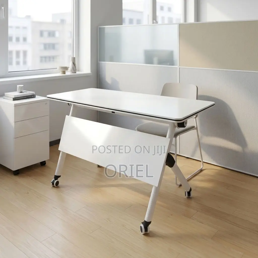 Office Desk : White Foldable Office Desk