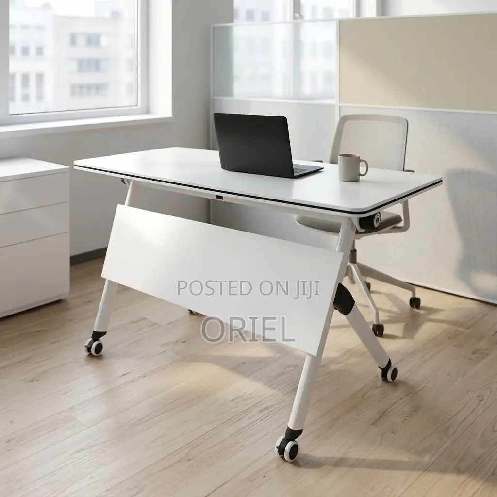 Office Desk : White Foldable Office Desk