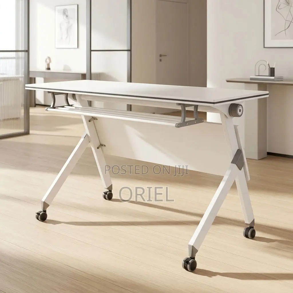 Office Desk : White Foldable Office Desk