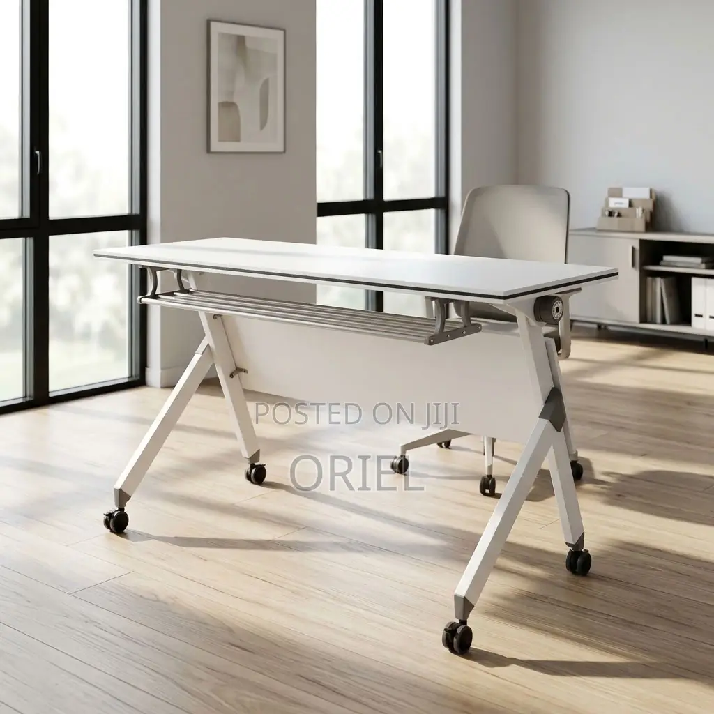 Office Desk : White Foldable Office Desk