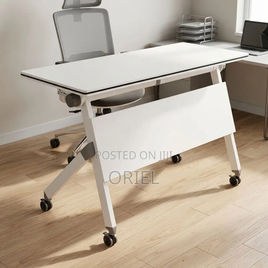 Office Desk : White Foldable Office Desk