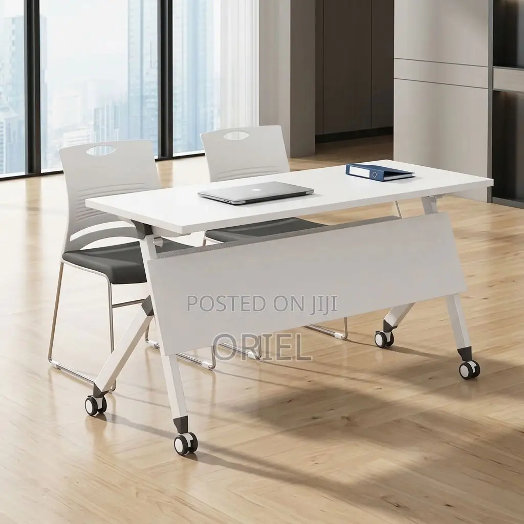 Office Desk : White Foldable Office Desk