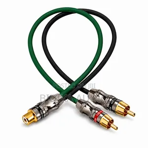 RCA Splitter Cable, Female to 2 Male Braided Audio