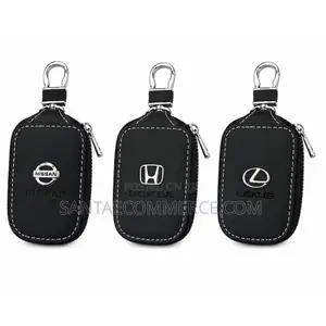 Premium Leather Car Key Case Cover With Zipper & Metal Hook KSh750